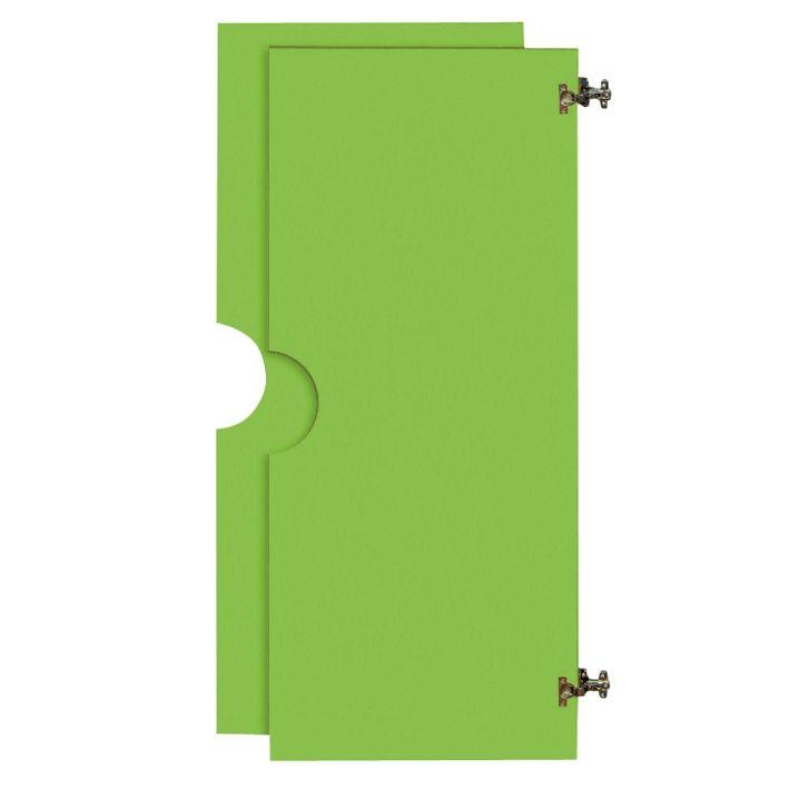Image de  2 grandes portes 2/3 battantes en bois pour la grande armoire verte, coloris: vert 
