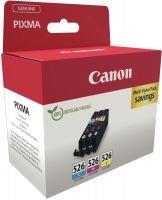 Image de  Canon 526 pack de 3 cartouches jet d''encre cyan, magenta et jaune authentique (CLI526CMJ) 