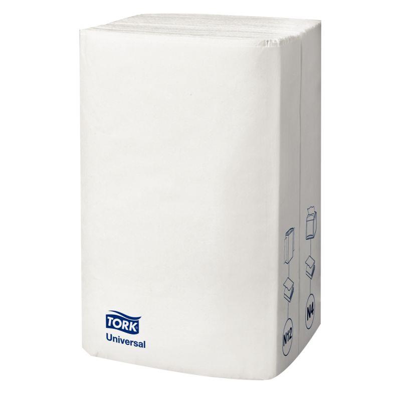 Image de  Lot de 5 paquets de 225 serviettes blanches 1 pli 