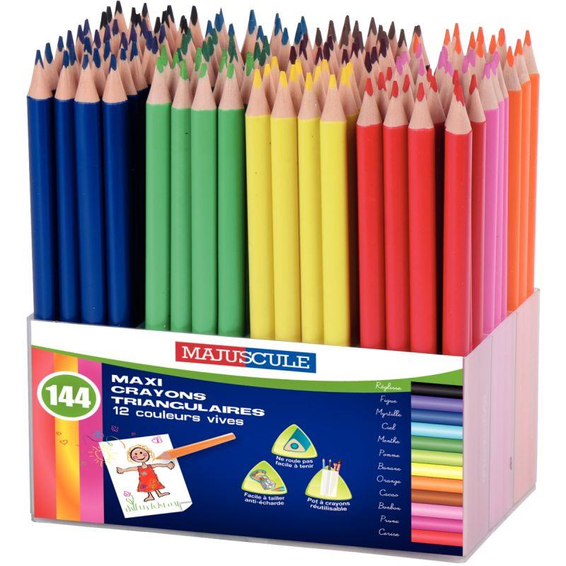 Image de  Classpack de 144 maxi crayons de couleur triangulaires 