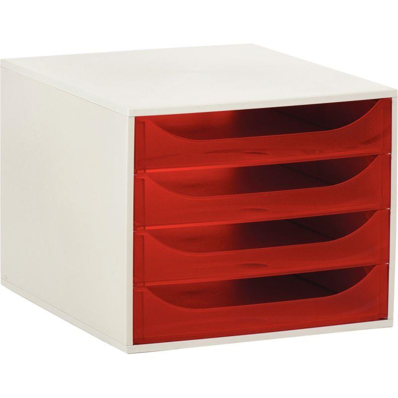 Image de  Module 4 tiroirs ECOBOX gris/framboise 