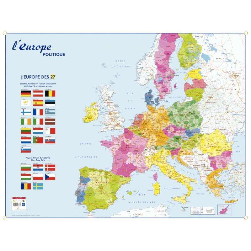 Image de  Carte souple recto verso l''Europe & le monde politique 