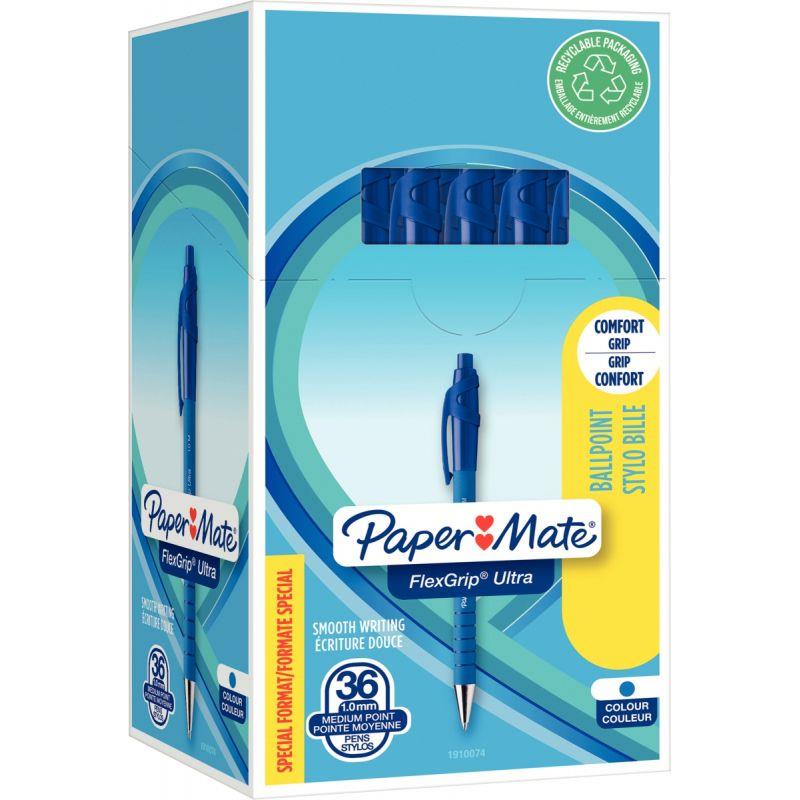 Image de  Pack de 36 stylos Flexgrip Ultra bleus dont 6 gratuits 