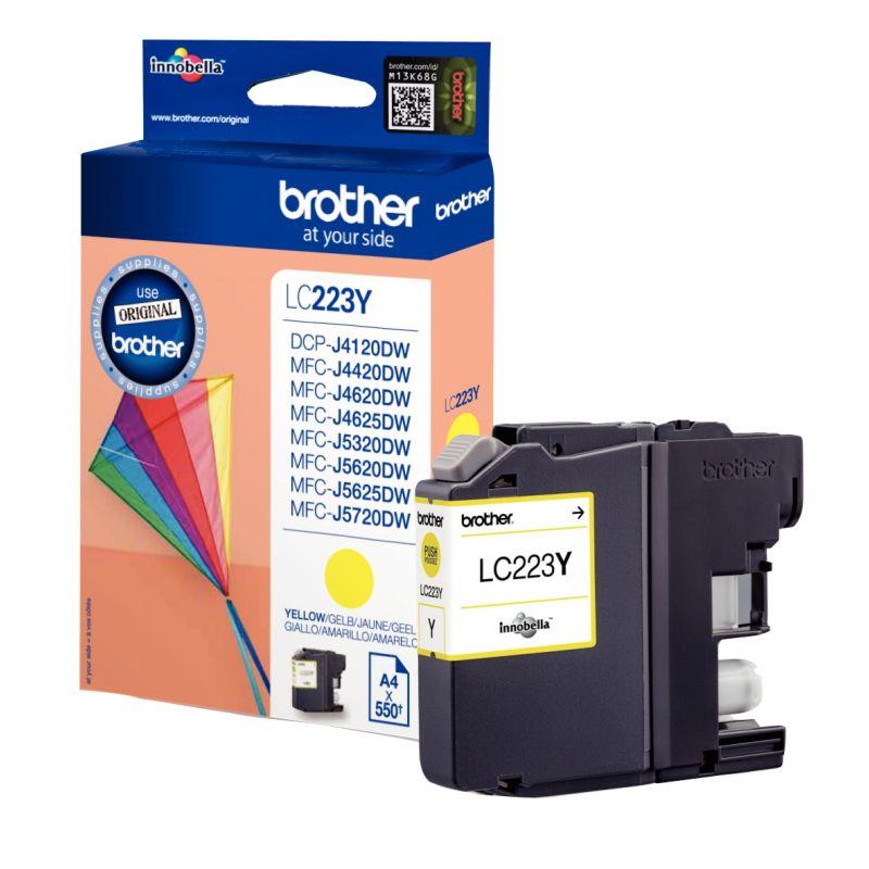 Image de  Brother CERF-VOLANT cartouche jet d''encre jaune authentique (LC223Y) 