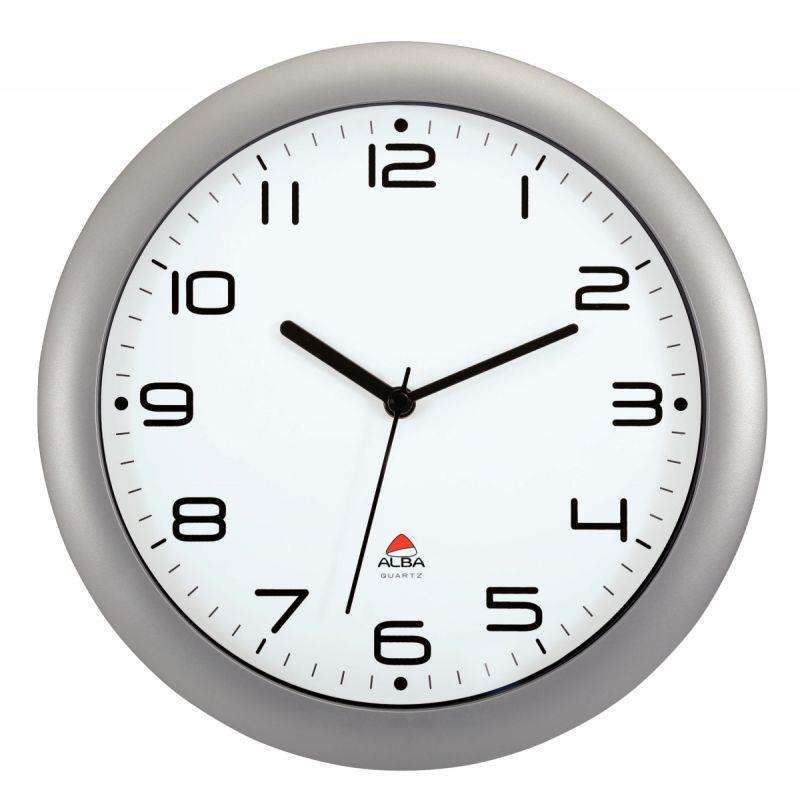 Image de  Horloge silencieuse diamètre 30cm gris métal 