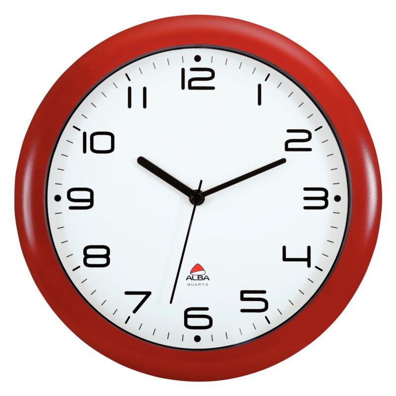 Image de  Horloge silencieuse diamètre 30cm rouge 