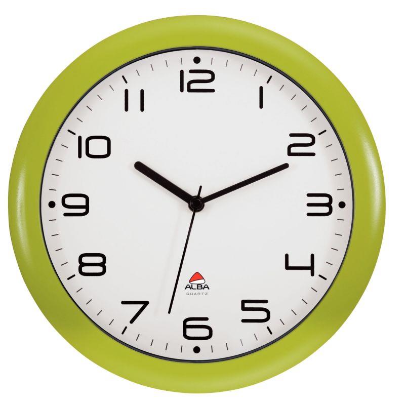 Image de  Horloge silencieuse diamètre 30cm vert anis 