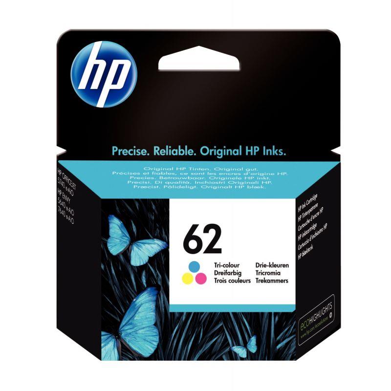 Image de  HP 62 cartouche d''encre trois couleurs authentique (C2P06AE) 