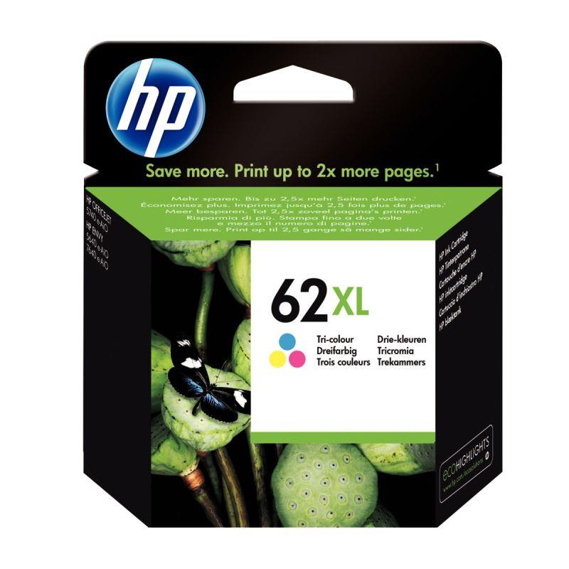 Image de  HP 62XL cartouche d''encre trois couleurs grande capacité authentique (C2P07AE) 