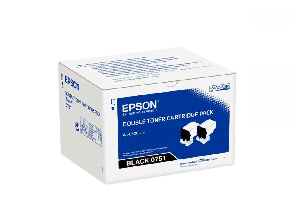 Image de  Lot de 2 toners à la marque Epson S050751 noir haute capacité. 