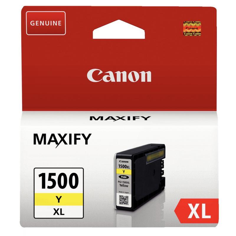 Image de  Canon 1500XL cartouche jet d''encre jaune haute capacité authentique (PGI1500Y XL) 
