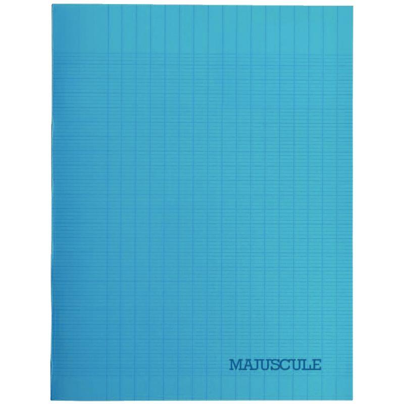 Image de  Piqûre 48 pages MAJUSCULE, format A4, papier blanc 90g, seyès, couverture polypropylène bleu 