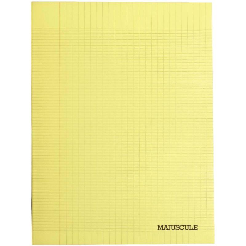 Image de  Piqûre 48 pages MAJUSCULE, format A4, papier blanc 90g, seyès, couverture polypropylène jaune 
