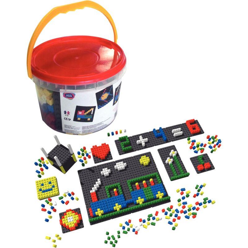 Image de  Seau de 812 pièces PIXEL COLOR + accessoires 