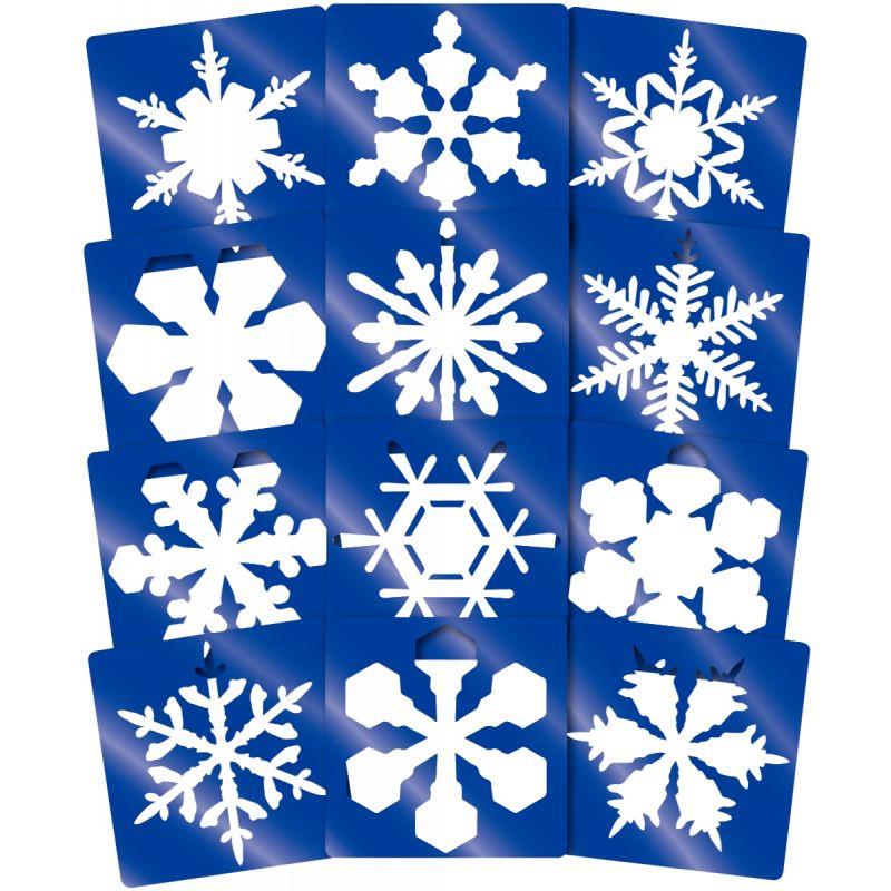 Image de  Lot de 12 pochoirs flocons de neige 