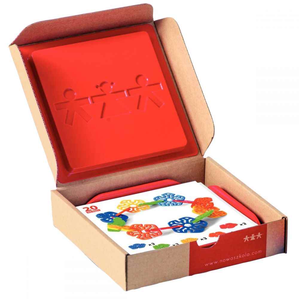 Image de  Boîte de 24 fiches dactivités pour code 24539 Jeu déquilibre fleurs géométriques 