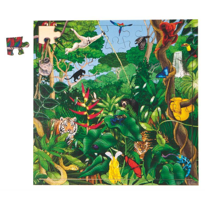 Image de  Puzzle de 81 pièces en bois, la forêt tropicale 