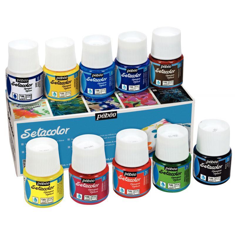 Image de  Boîte de 10 flacons 45 ml SETACOLOR, opaque 
