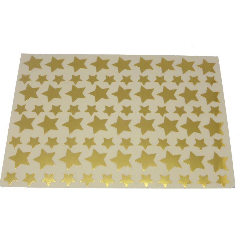 Image de  Pochette de 672 gommettes étoiles métallisées or 