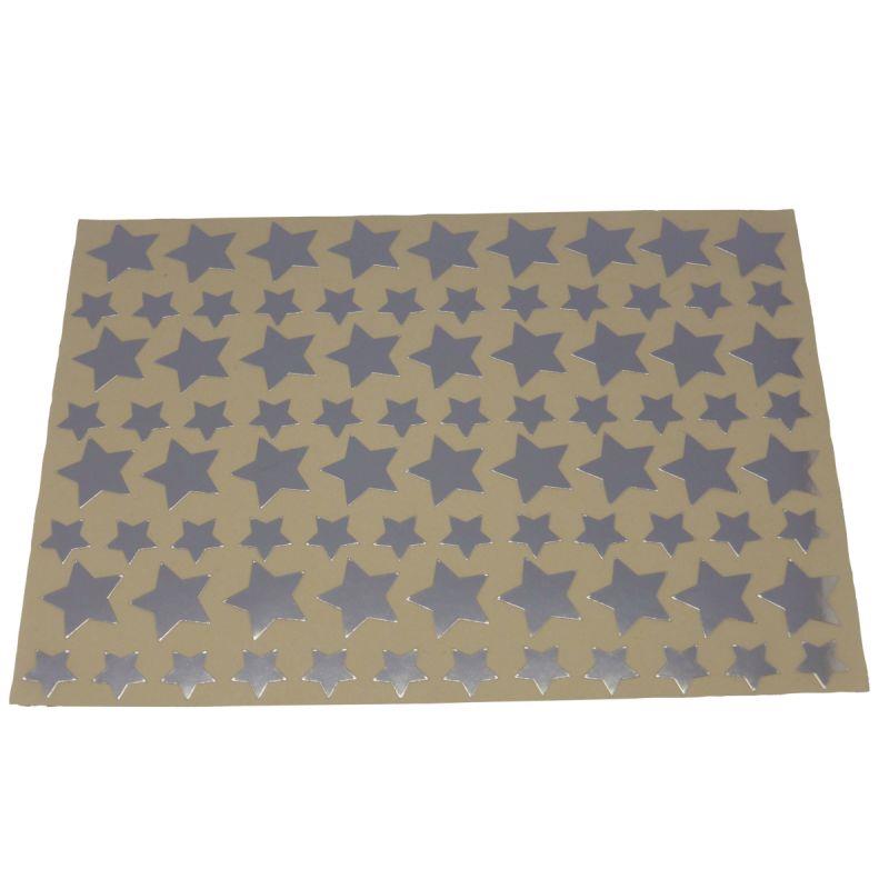 Image de  Pochette de 672 gommettes étoiles métallisées argentées 