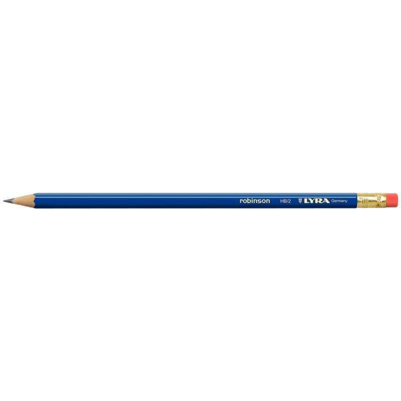 Image de  Boîte de 12 crayons graphite Robison HB bout gomme 