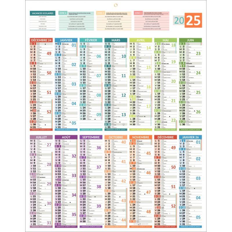 Image de  Calendrier 14mois Carte de France 55x43cm 
