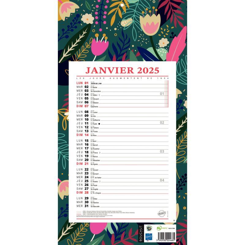 Image de  Calendrier mensuel 12 feuilles 36x19cm végétal 