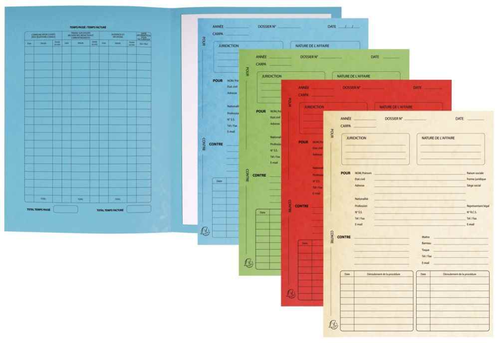 Image de  Paquet de 25 chemises procédure 265 grammes assortis 