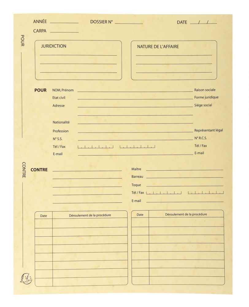 Image de  Paquet de 25 chemises de procédure 265 grammes ivoire 