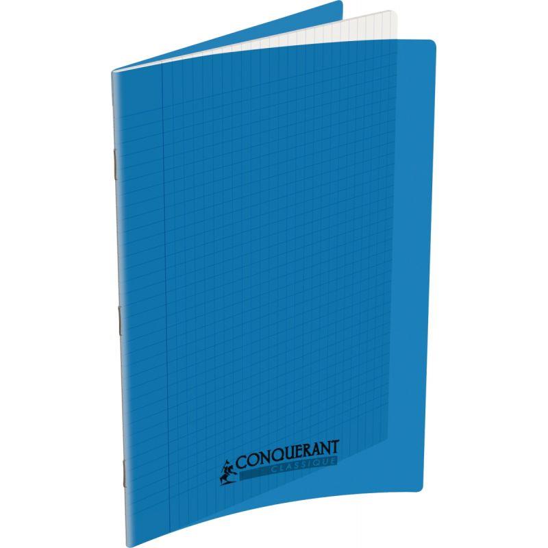 Image de  Piqûre 96 pages CONQUERANT, A4, seyès, couv PP bleu 