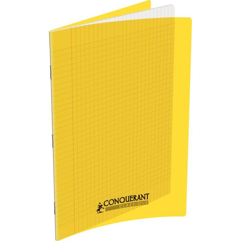 Image de  Piqûre 96 pages CONQUERANT, A4, seyès, couv PP jaune 