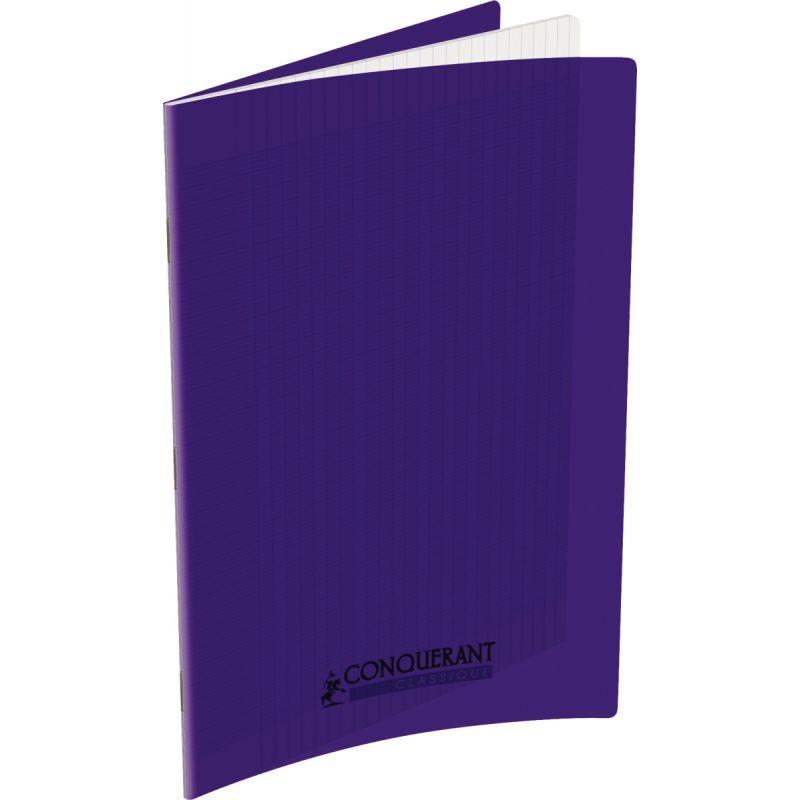 Image de  Piqûre 96 pages CONQUERANT, A4, seyès, couv PP violet 
