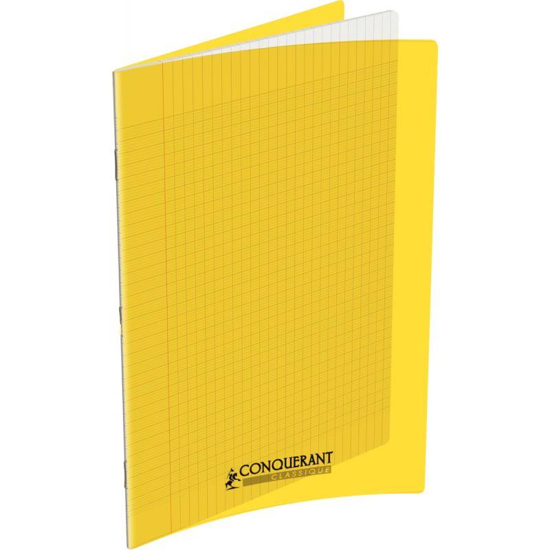Image de  Piqûre 48 pages CONQUERANT, 24x32 cm, seyès, couv PP jaune 