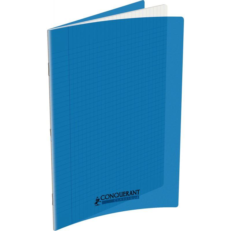 Image de  Piqûre 96 pages CONQUERANT, 24x32 cm, seyès, couv PP bleu 