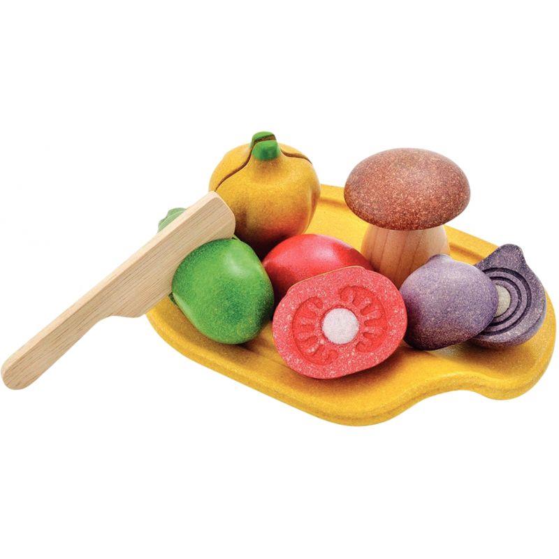 Image de  Plateau de 5 gros légumes en bois PLAN TOYS 