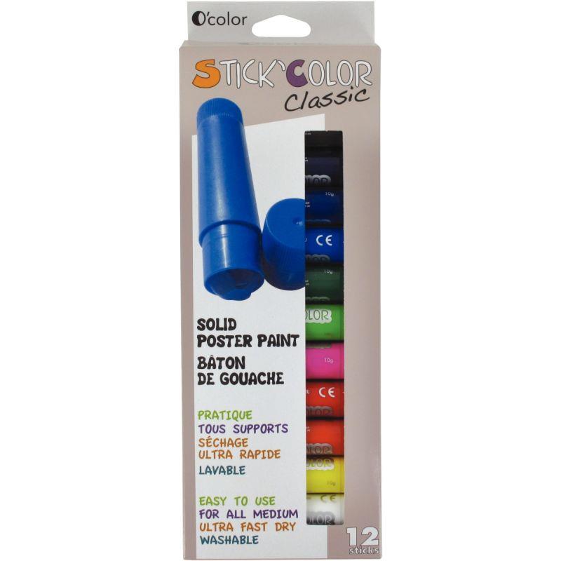 Image de  Boite de 12 sticks de gouache, coloris assortis 