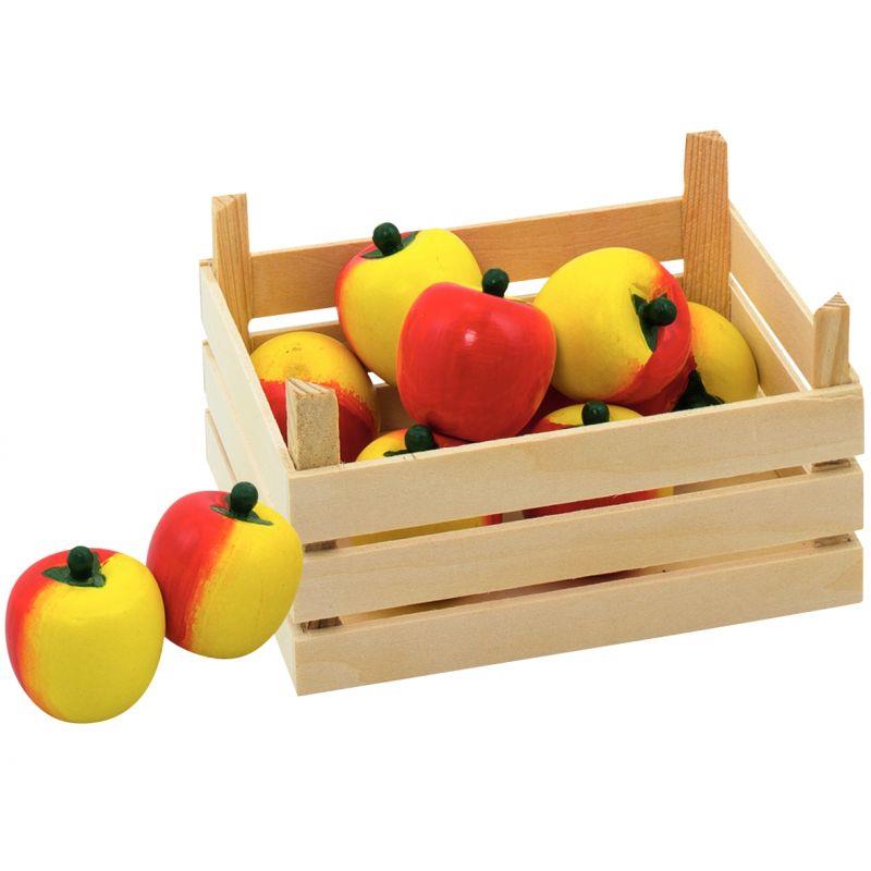 Image de  Cagette de 10 pommes en bois 