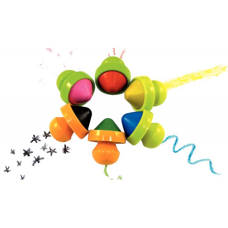Image de  Bocal de 6 maxi crayons cire rechargeables 