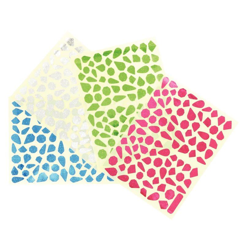 Image de  Pochette de 704 gommettes holographiques forme pierres précieuses 