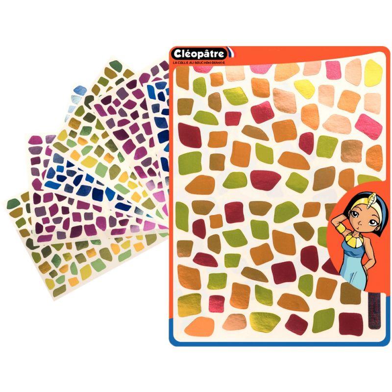 Image de  Pochette de 1 092 gommettes mosaïques métallisées assorties 