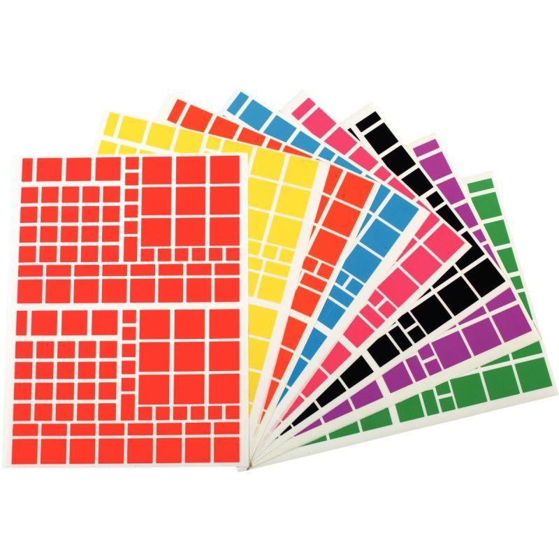 Image de  Pochette de 1 260 gommettes adhésives format carrés assortis 