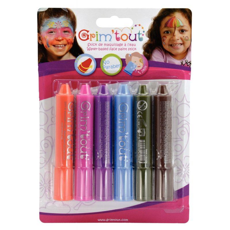 Image de  Lot de 6 sticks de 4,7 grammes de maquillage à l''eau coloris pop 
