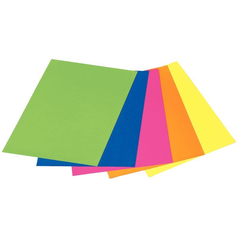 Image de  Sachet de 5 feuilles de caoutchouc souple lisse couleurs fluo 