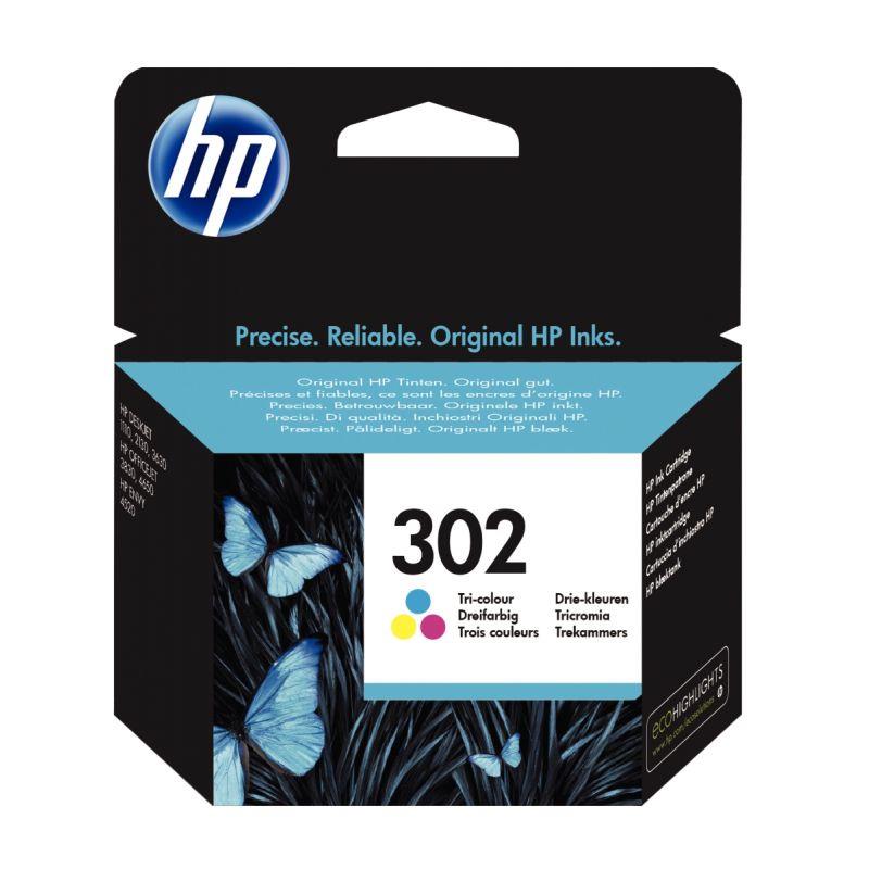 Image de  HP 302 cartouche d''encre trois couleurs authentique (F6U65AE) 