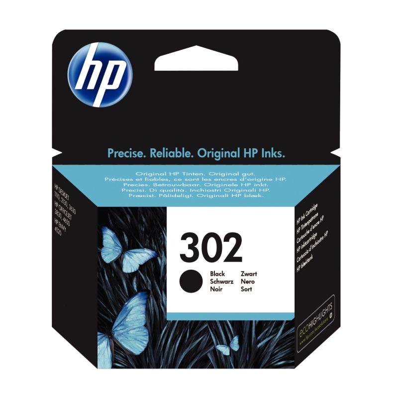 Image de  HP 302 cartouche d''encre noire authentique (F6U66AE) 
