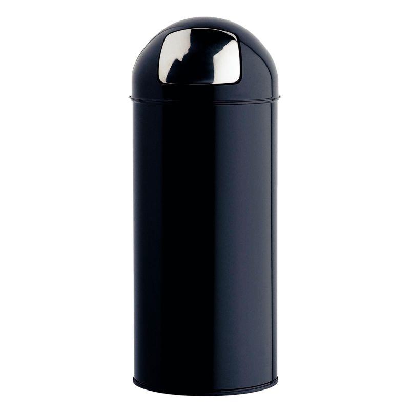 Image de  Poubelle à trappe en acier 45L noire 