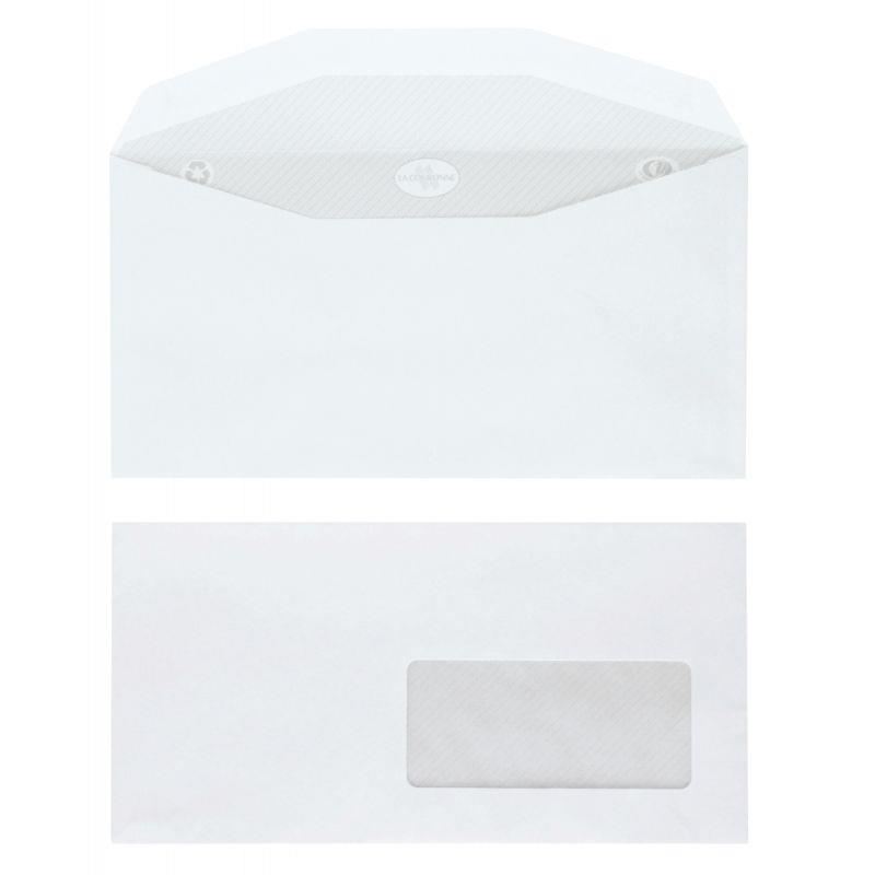 Image de  Boite de 1000 enveloppes blanches 115x225mm 80g mécanisables fenêtre 45x100mm 