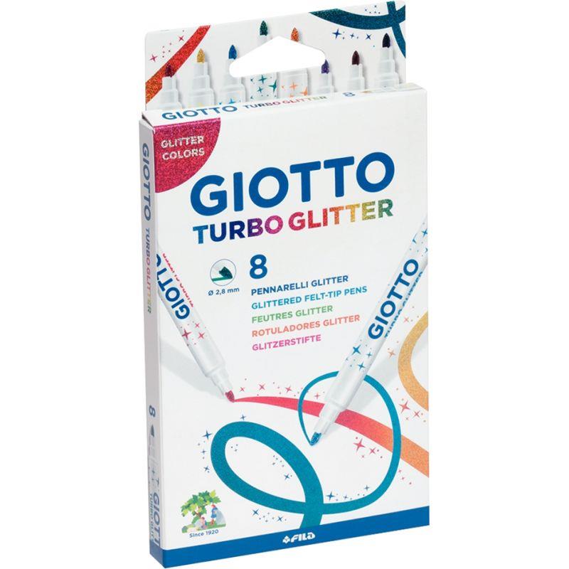 Image de  Boîte de 8 feutres Turbo Glitter assortis 