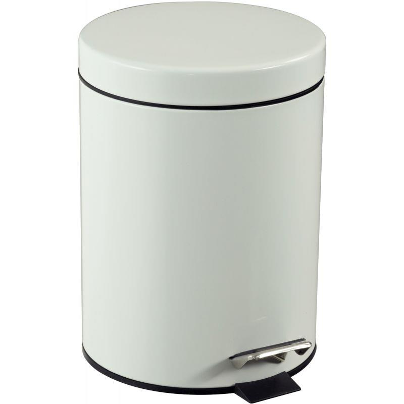 Image de  Poubelle à pédale en métal 5L blanche 