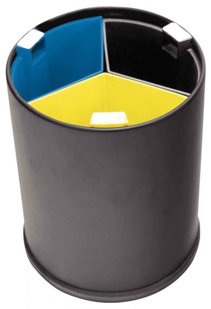 Image de  Corbeille tri sélectif 3 bacs 13 litres 